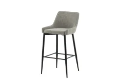 Fjôrd Barkruk Plaza Zwart/Beige Stof Polyester Linnen