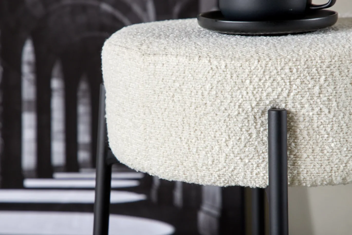Fjôrd Barkruk Tucson Groot Wit Bouclé 70cm