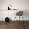 Fjôrd Barkruk Velvet Zwart/Donkergrijs Velvet