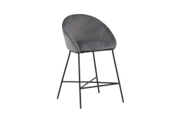 Fjôrd Barkruk Velvet Zwart/Donkergrijs Velvet