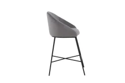 Fjôrd Barkruk Velvet Zwart/Donkergrijs Velvet