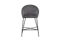 Fjôrd Barkruk Velvet Zwart/Donkergrijs Velvet