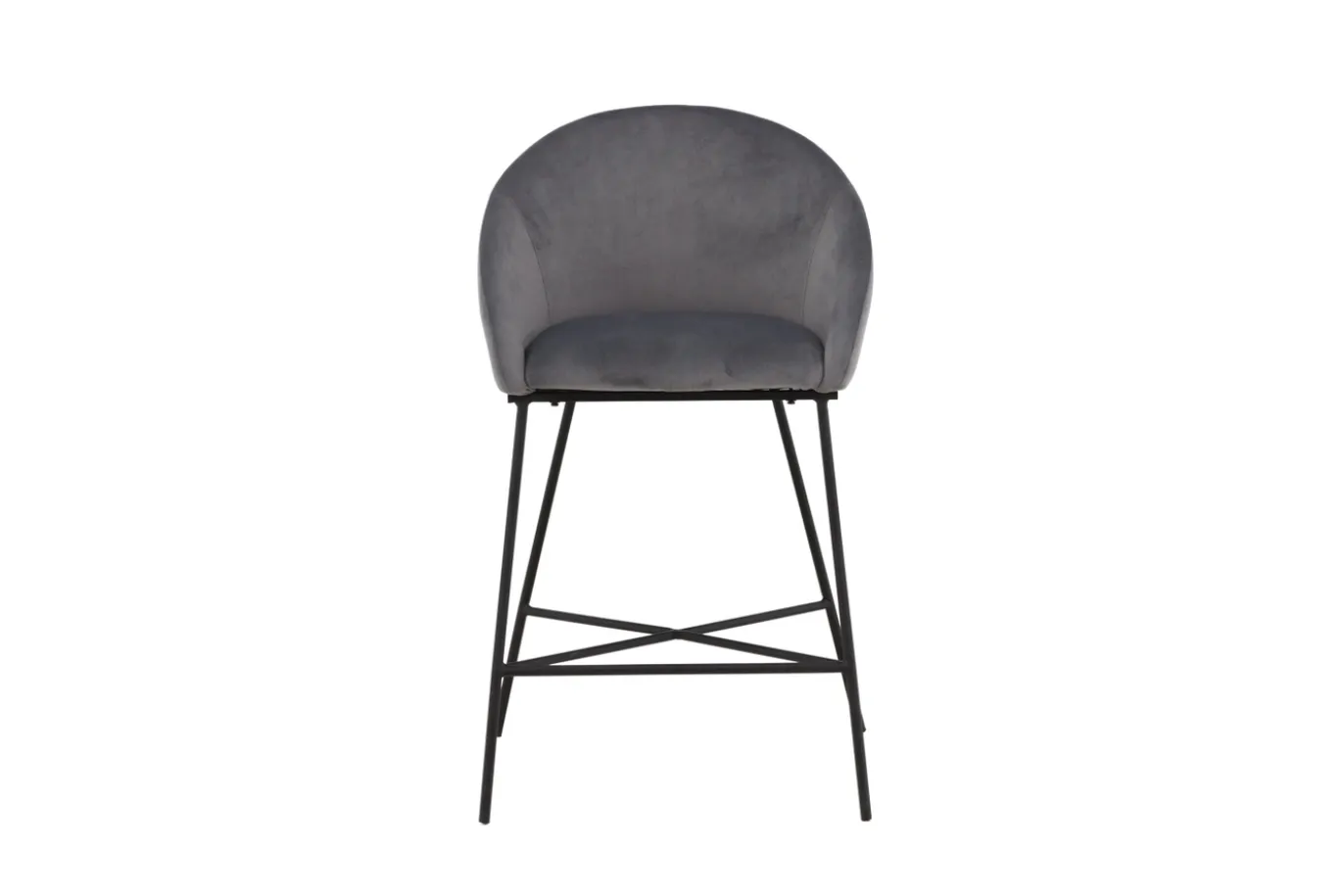 Fjôrd Barkruk Velvet Zwart/Donkergrijs Velvet