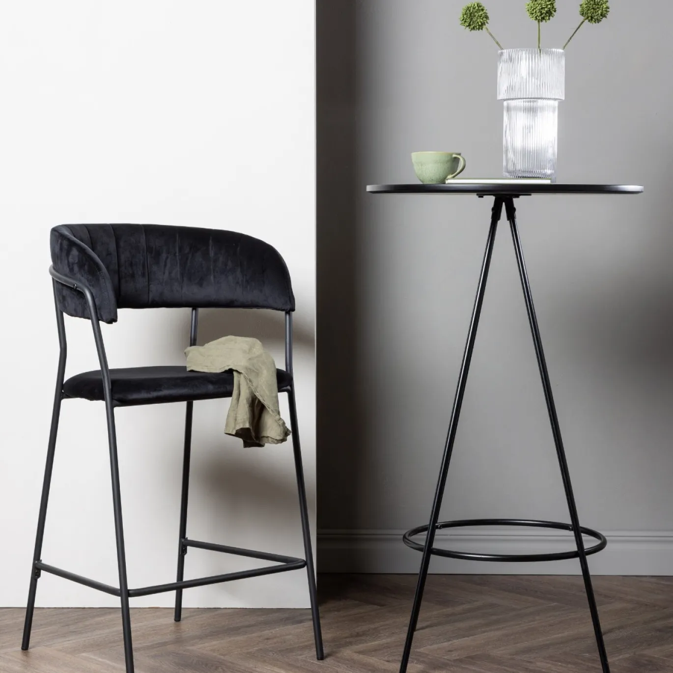 Fjôrd Bartafel Bistro Ø60cm Zwart Mdf Met Fineer