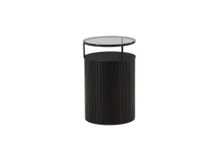 Fjôrd Bijzettafel Bovall Zwart Helder Glas ⌀37cm