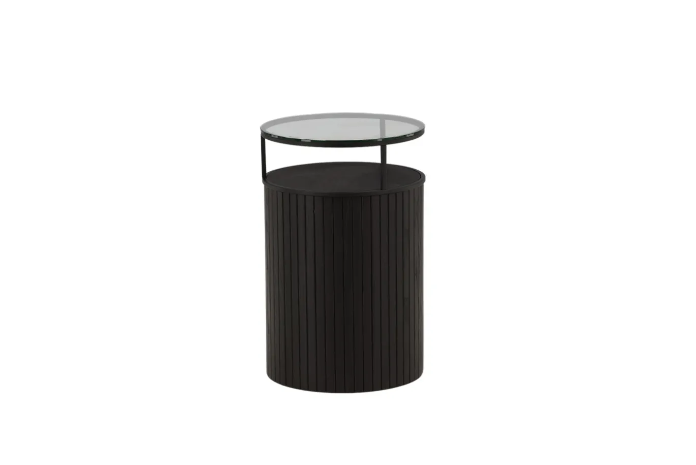 Fjôrd Bijzettafel Bovall Zwart Helder Glas ⌀37cm