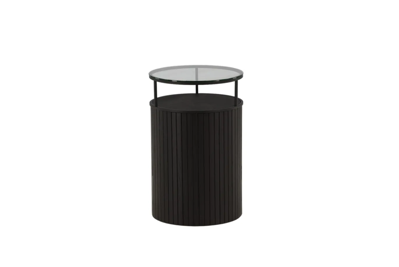 Fjôrd Bijzettafel Bovall Zwart Helder Glas ⌀37cm