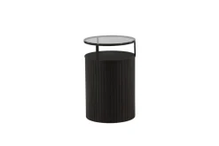 Fjôrd Bijzettafel Bovall Zwart Helder Glas ⌀37cm