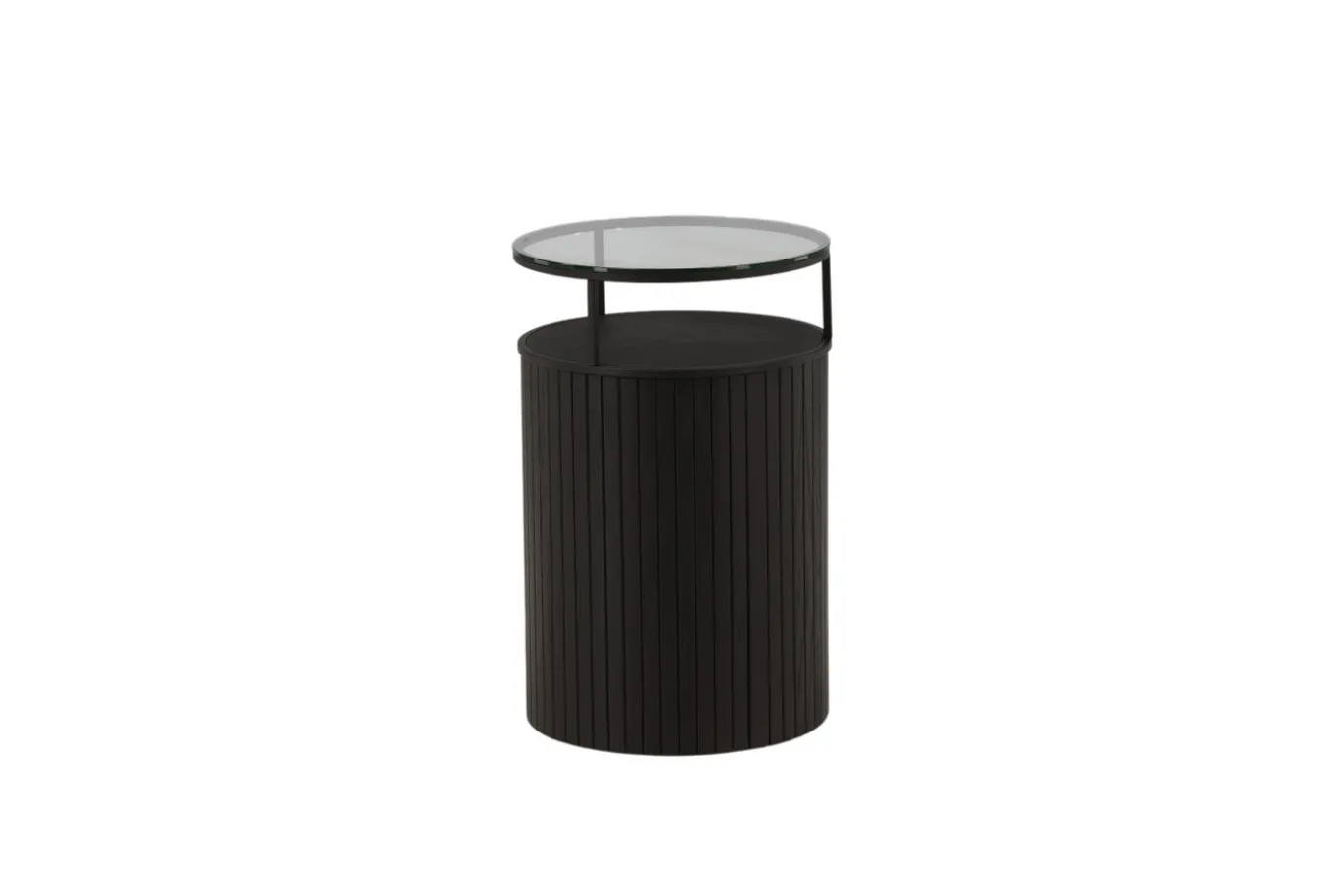 Fjôrd Bijzettafel Bovall Zwart Helder Glas ⌀37cm
