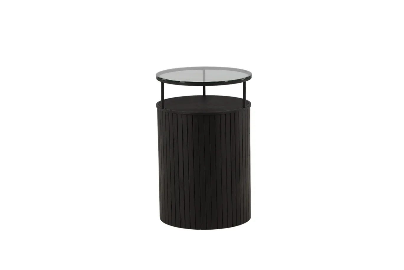 Fjôrd Bijzettafel Bovall Zwart Helder Glas ⌀37cm