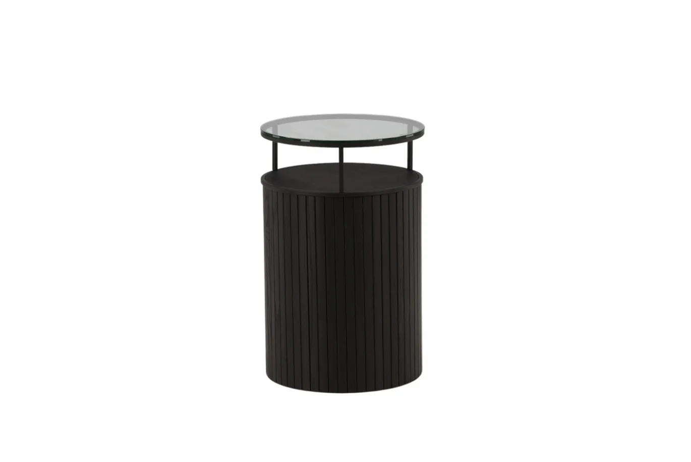 Fjôrd Bijzettafel Bovall Zwart Helder Glas ⌀37cm