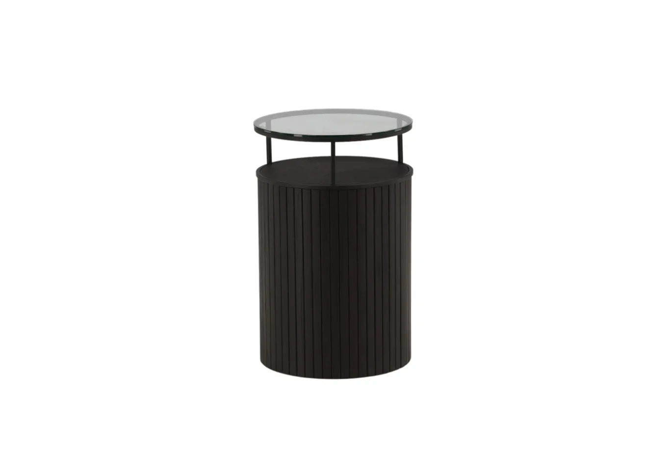 Fjôrd Bijzettafel Bovall Zwart Helder Glas ⌀37cm