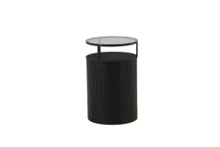 Fjôrd Bijzettafel Bovall Zwart Helder Glas ⌀37cm
