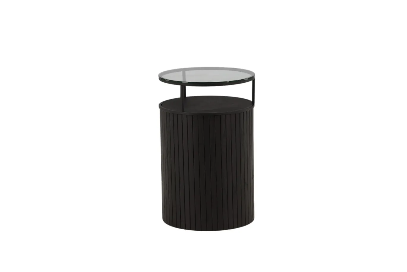 Fjôrd Bijzettafel Bovall Zwart Helder Glas ⌀37cm