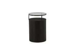 Fjôrd Bijzettafel Bovall Zwart Helder Glas ⌀37cm