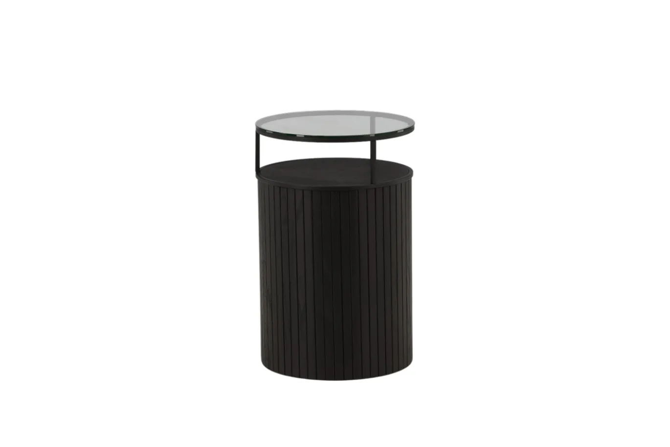 Fjôrd Bijzettafel Bovall Zwart Helder Glas ⌀37cm