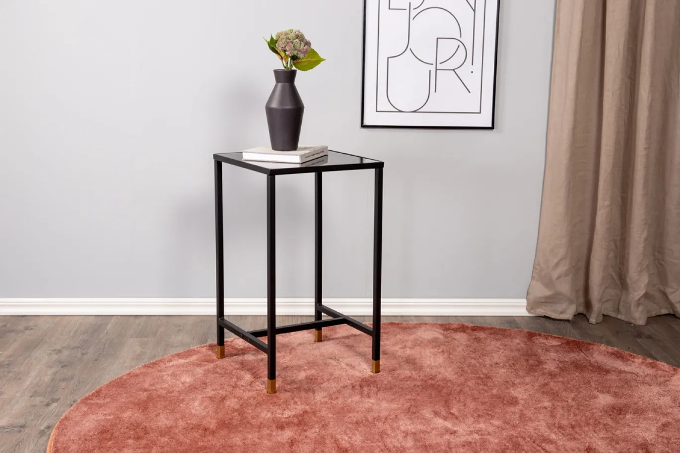 Fjôrd Bijzettafel Dipp Zwart 40cm Met Gouden Poot