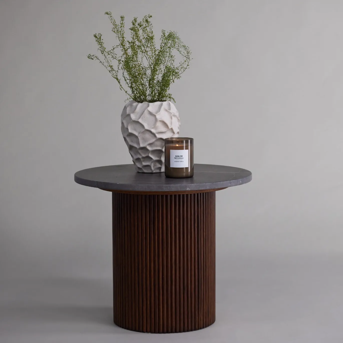 Fjôrd Bijzettafel Härön Donkergrijs Marmerlook 52cm