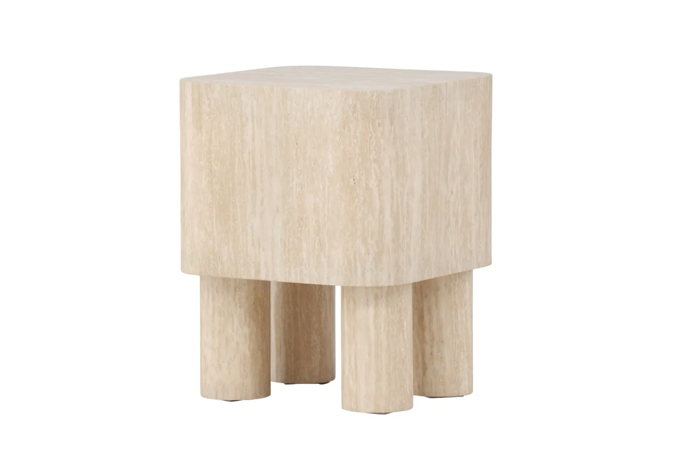 Fjôrd Bijzettafel Klirou Beige Travertinlook 40x40cm