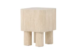 Fjôrd Bijzettafel Klirou Beige Travertinlook 40x40cm