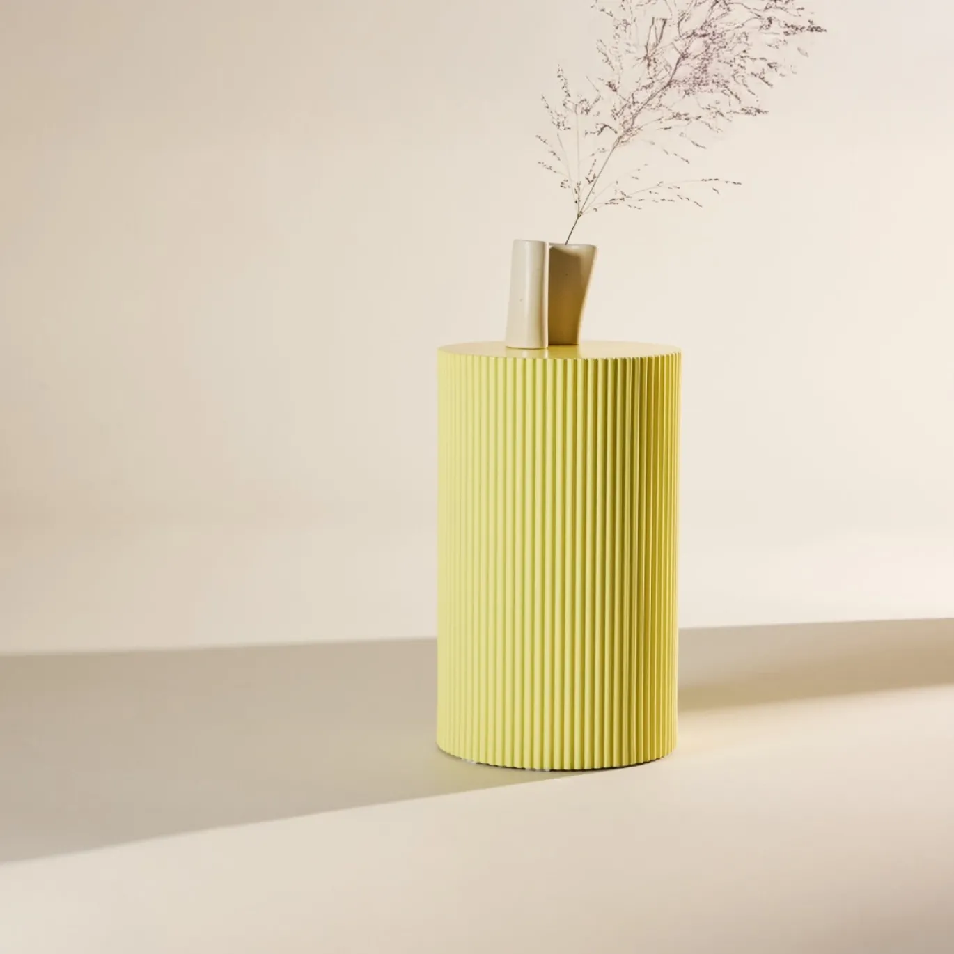 Fjôrd Bijzettafel Lenox Geel ø30,5cm