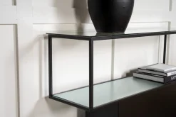 Fjôrd Bijzettafel Maglehem Glas Zwart 130cm