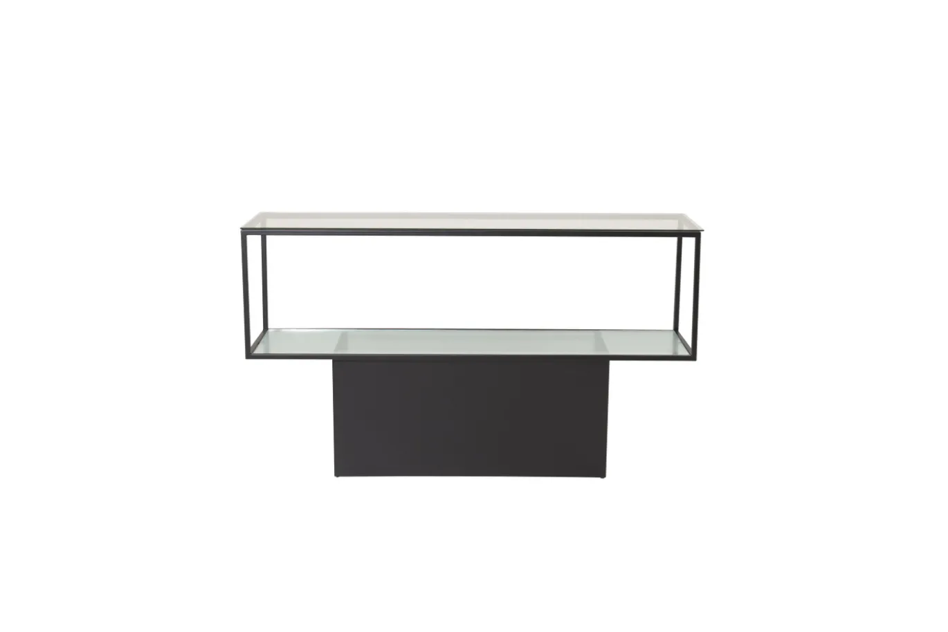 Fjôrd Bijzettafel Maglehem Glas Zwart 130cm
