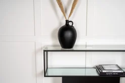 Fjôrd Bijzettafel Maglehem Glas Zwart 130cm