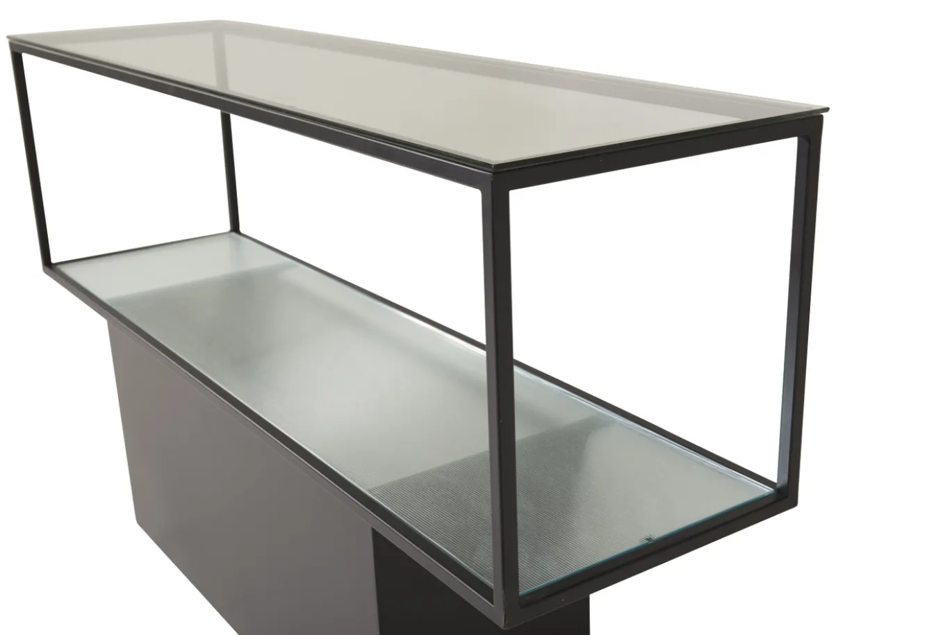 Fjôrd Bijzettafel Maglehem Glas Zwart 130cm