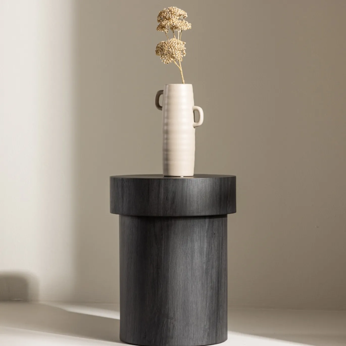 Fjôrd Bijzettafel Malung Zwart ⌀35cm