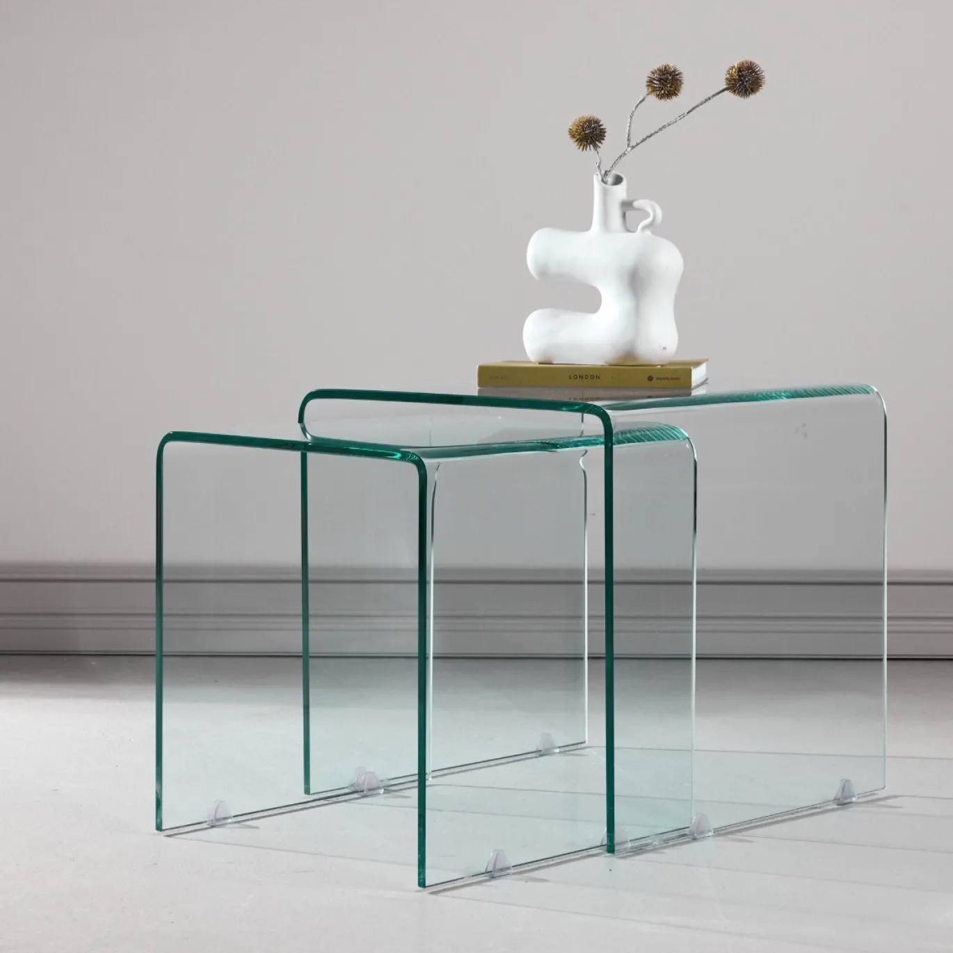 Fjôrd Bijzettafel Telemark Set van 2 Glas Helder