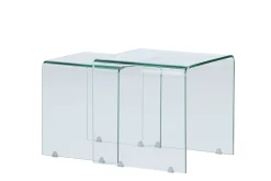 Fjôrd Bijzettafel Telemark Set van 2 Glas Helder