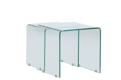 Fjôrd Bijzettafel Telemark Set van 2 Glas Helder