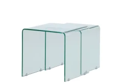 Fjôrd Bijzettafel Telemark Set van 2 Glas Helder