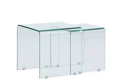 Fjôrd Bijzettafel Telemark Set van 2 Glas Helder