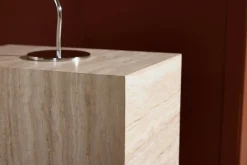 Fjôrd Bijzettafel York Beige Travertinlook 35x25cm