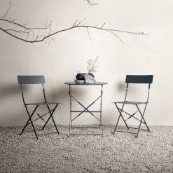 Fjôrd Caféset Marseille Staal Bistro Set Donkergrijs