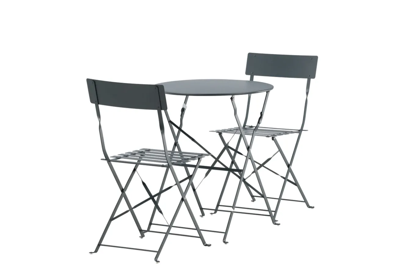 Fjôrd Caféset Marseille Staal Bistro Set Donkergrijs