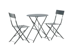 Fjôrd Caféset Marseille Staal Bistro Set Donkergrijs