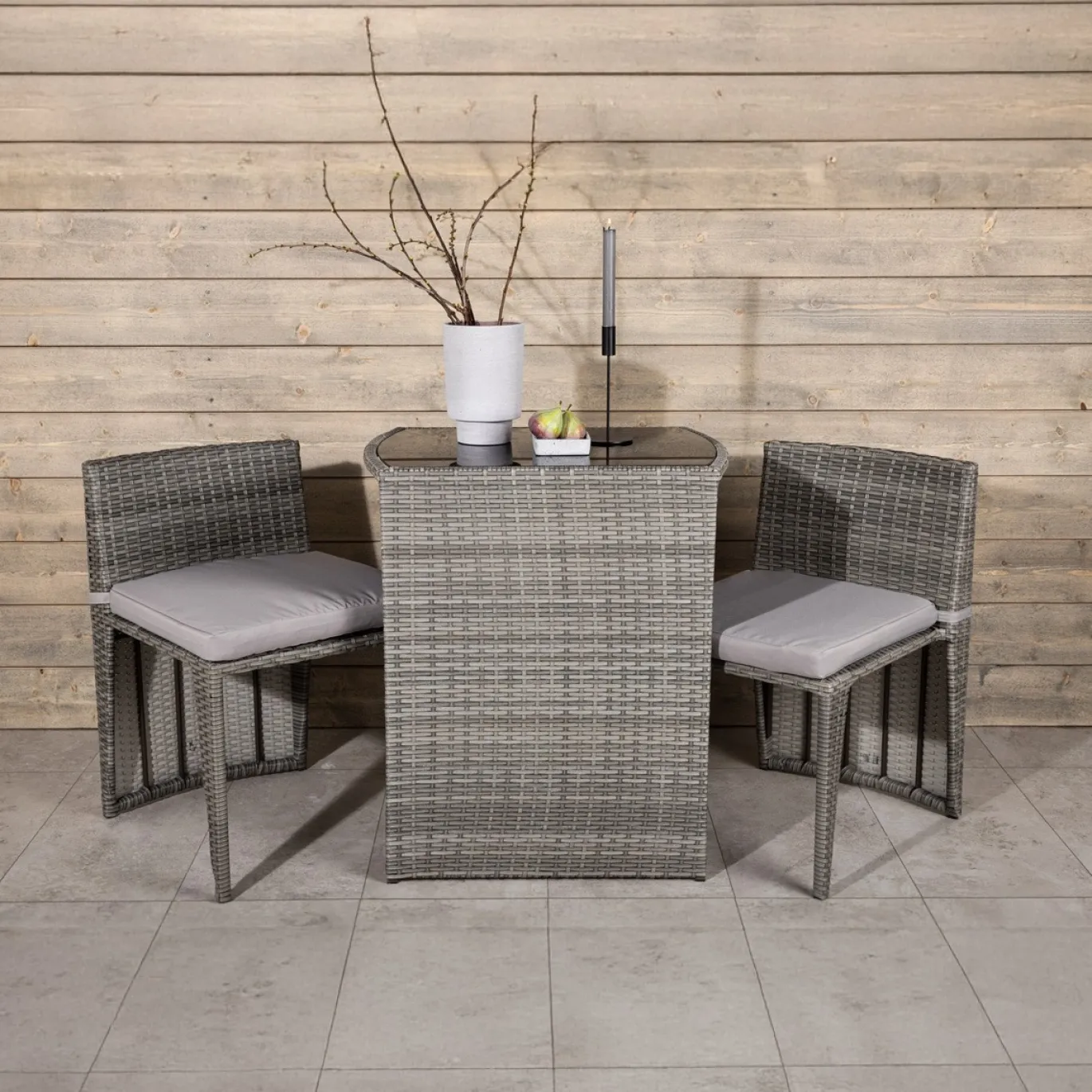 Fjôrd Caféset Savanna Grijs Wicker