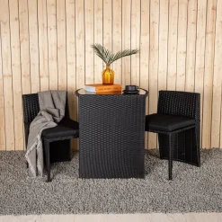 Fjôrd Caféset Savanna Zwart Wicker