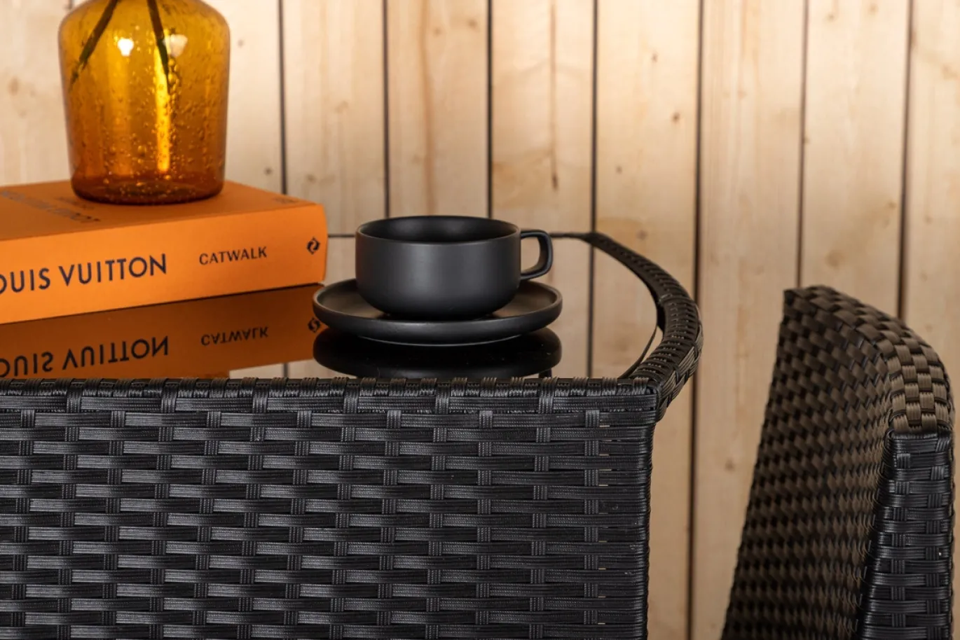 Fjôrd Caféset Savanna Zwart Wicker