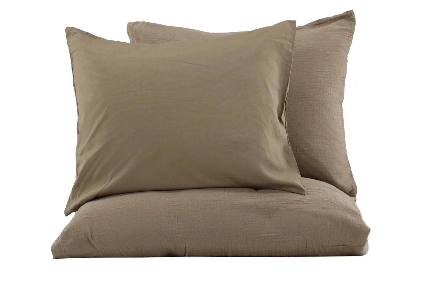 Fjôrd Dekbedovertrek Mila Set Katoen Gauze Bruin 240x220cm