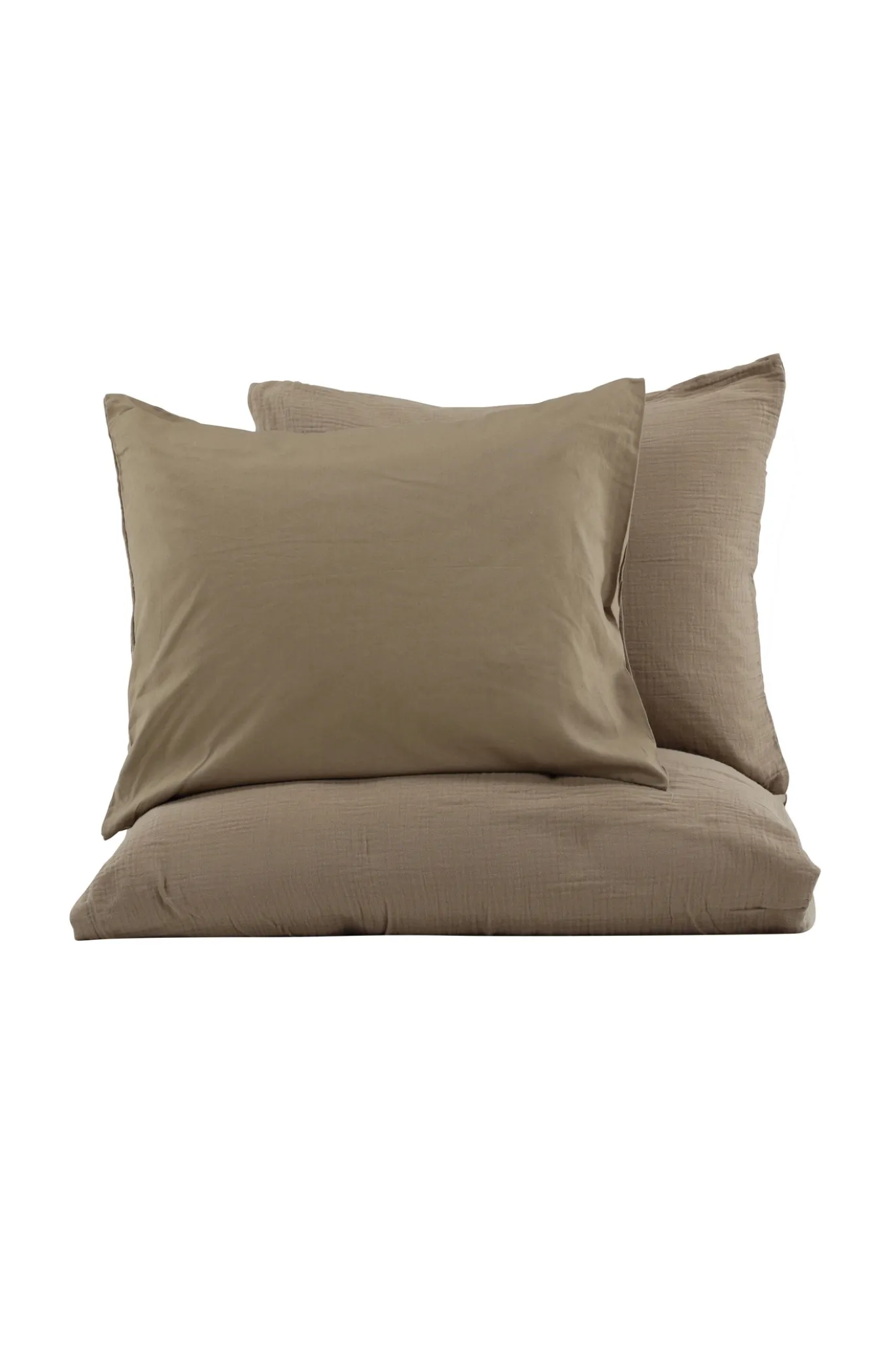 Fjôrd Dekbedovertrek Mila Set Katoen Gauze Bruin 240x220cm