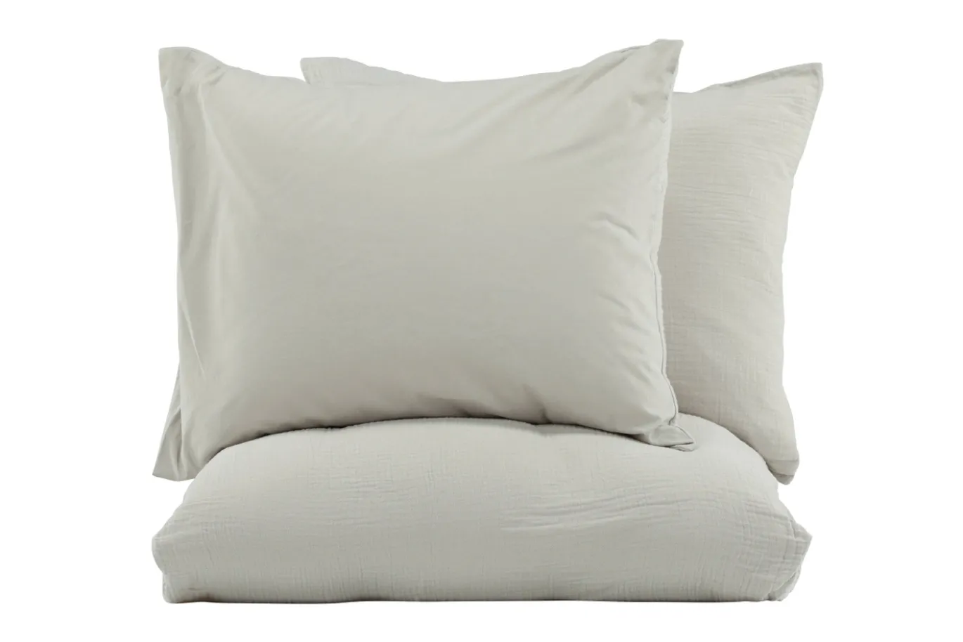 Fjôrd Dekbedovertrek Mila Set Katoen Gauze Lichtgrijs 240x220cm