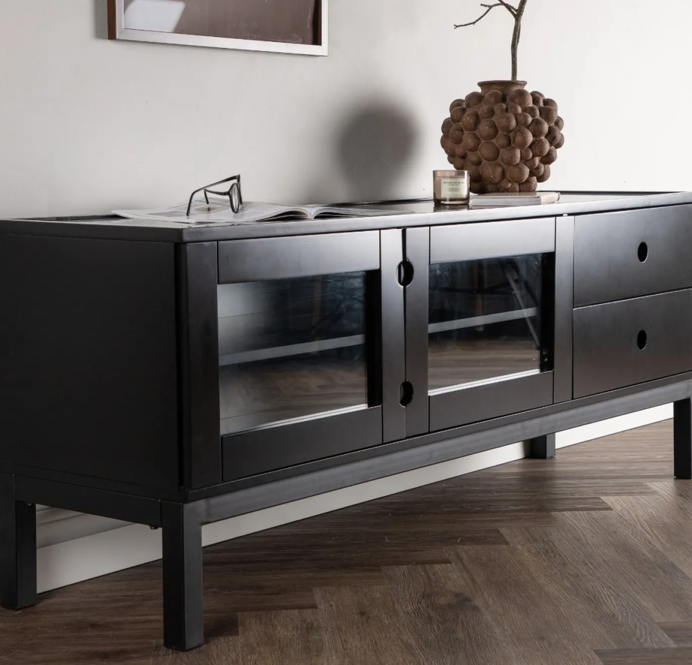Fjôrd Dressoir Alcoa Mat Zwart Mdf