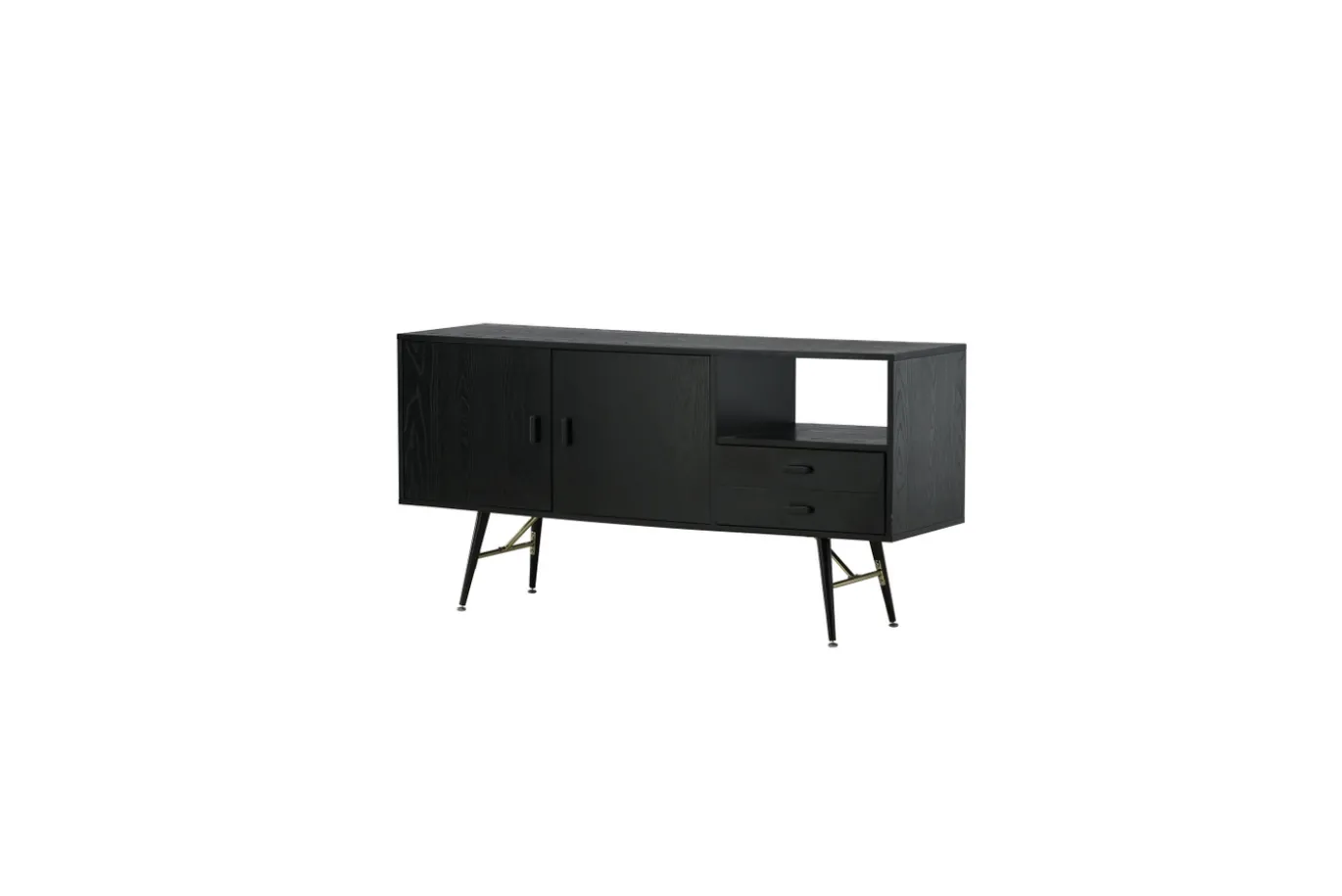 Fjôrd Dressoir Gold Zwart Fineer Brass