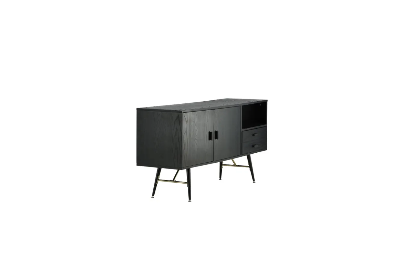 Fjôrd Dressoir Gold Zwart Fineer Brass