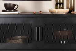 Fjôrd Dressoir Nett Zwart Metaal 90cm