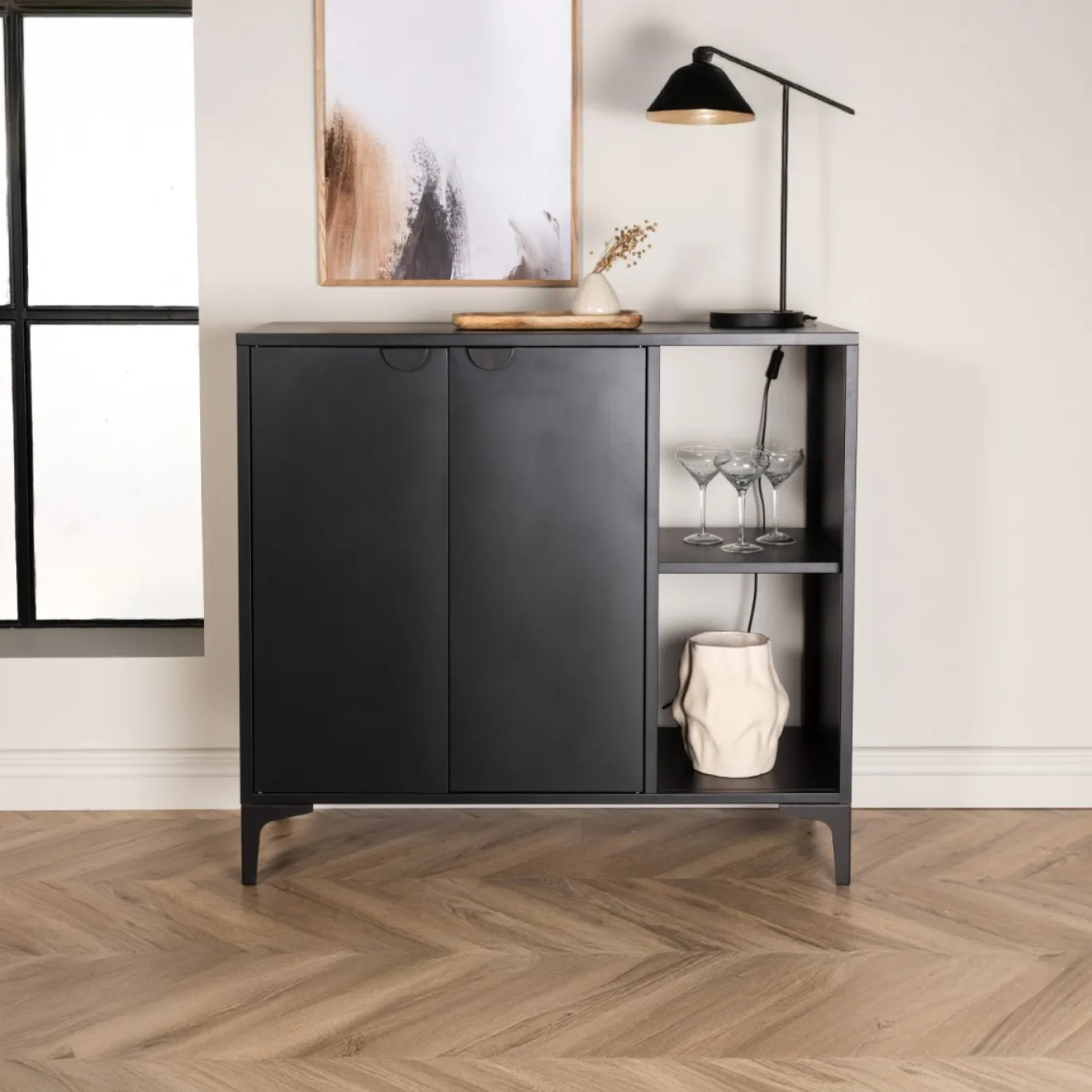 Fjôrd Dressoir Piring Zwart